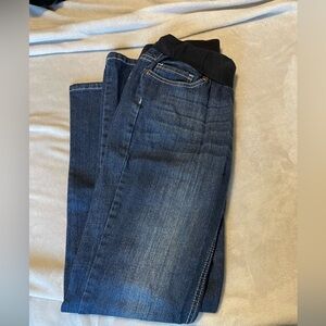 Dark Blue Straight Leg Women's Maternity Jeans